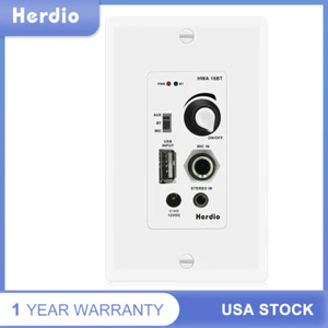 In Wall Bluetooth AUX 3,5 MM Audio Control Verstärker Empfänger Wandplatte mit USB - Bild 1 von 8