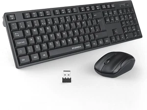 Wireless Keyboard and Mouse Set, 2.4G Wireless Keyboard Mouse with USB Receiver, - Picture 1 of 9