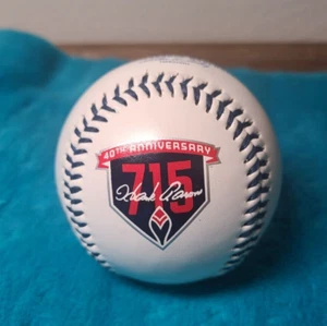 2014 Hank Aaron Rawlings Baseball 715 HR 40th Anniversary Atlanta Braves MLB - Picture 1 of 15