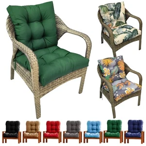 Outdoor Chair Cushion Tufted Wicker Chair Cushion High Back Patio Chair Seat Pad - Picture 1 of 72