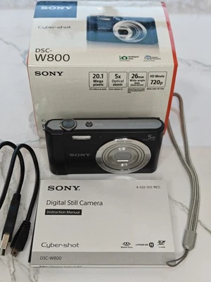 Sony Cybershot DSC-W800 20.1MP Digital Camera Black  - Image 1 of 4