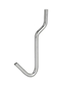 Gancho en J cromado para placa de clavijas de 1/8 pulgadas y 1/4 pulgadas - Estuche de 300 - Imagen 1 de 1