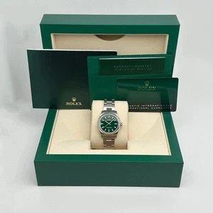 Rolex Oyster Perpetual 31mm Steel Green Dial Automatic Ladies Watch 277200 - Picture 1 of 8