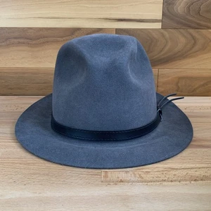 Sombrero Fedora Gris Fieltro Piel Genuina Real Bobby Lee De Colección - Imagen 1 de 10