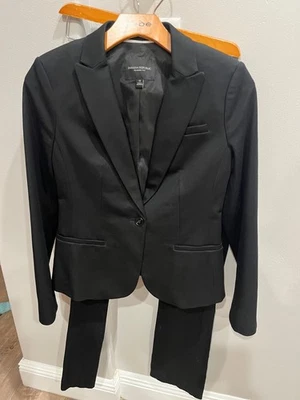 Traje de Lana Banana Republic con Pantalones Sloan Mujer Negro Blazer y Pantalones TALLA 0 Foto 1 de 4