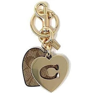 Coach Signature heart Key Ring Bag Charm Keychain - Picture 1 of 5