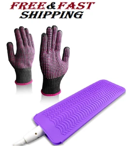 Wärmehandschuhe für Haarstyling, 2 Stück Hitzebeständige Handschuhe und Silikonmattenbeutel - Bild 1 von 7