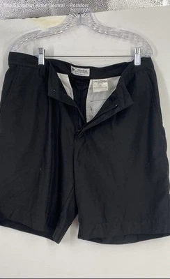 Pantalones Cortos Chinos Columbia Para Hombres Negros Clásicos Frente Plano Calce Regular Bolsillos Foto 1 de 4