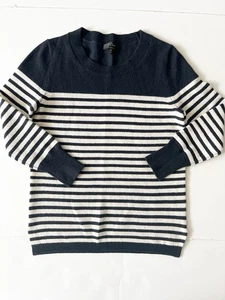 J. Crew Kaschmir Pullover Damen XS blau weiß gestreift maritim Preppy Coastal - Bild 1 von 9