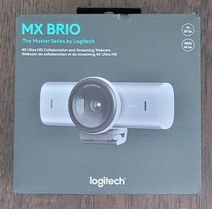Nowy! Logitech MX Brio Ultra HD 4K Streaming Kamera internetowa jasnoszara 960-001550 - Zdjęcie 1 z 1