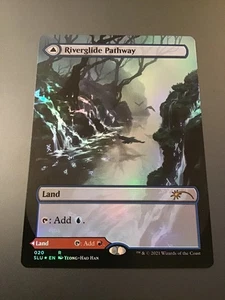 MTG Secret Lair #020 Riverglide / Lavaglide Pathway Borderless Foil NM - Picture 1 of 2