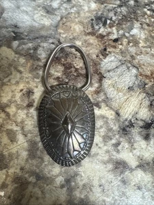 Bennett Navajo Hand Stamped Silver Keychain Ring Vintage C-31 - Picture 1 of 5