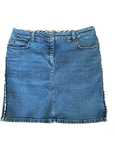 Burberry Skirt, Denim, Stretch, Above the Knee, Signature stripe, UK 10-12 - Picture 1 of 5