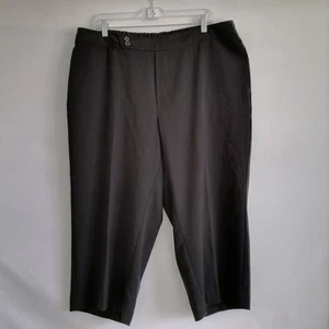CJ Banks Womens Black High Rise Flat Front Straight Stretch Crop Pants Size 18W - Picture 1 of 7