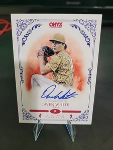 2022 Onyx Vintage OWEN WHITE Blue Ink On Card Autograph Prospect Texas Rangers!! - Picture 1 of 2