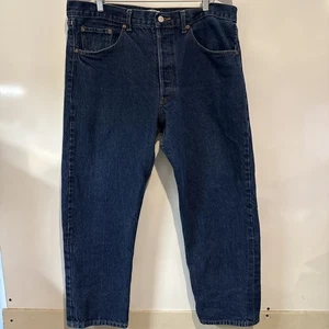 Levi's 501 Jeans Uomo 42X28 Bottone Dritto Fly Denim Blu Made In USA 00501019 - Foto 1 di 15