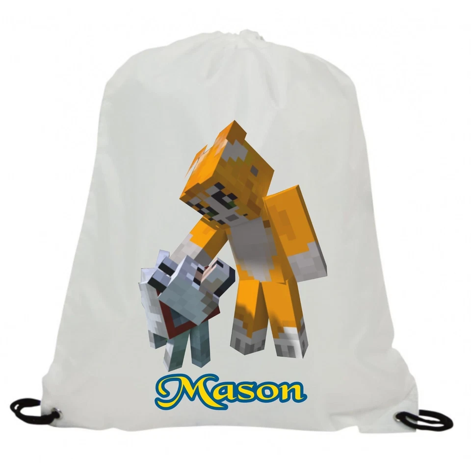 PERSONALISED STAMPY AND BARNABY SUBLIMATION GYM SWIMMING PE DRAWSTRING BAG - Image 1 of 1