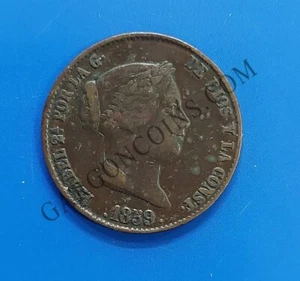 Isabel 2ª 25 Cent De Real 1859 Segovia Quad - Bild 1 von 2