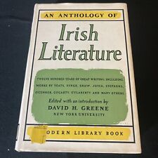 1954 An Anthology Of Irish Literature David H. Green Modern Library #288 DJ HC