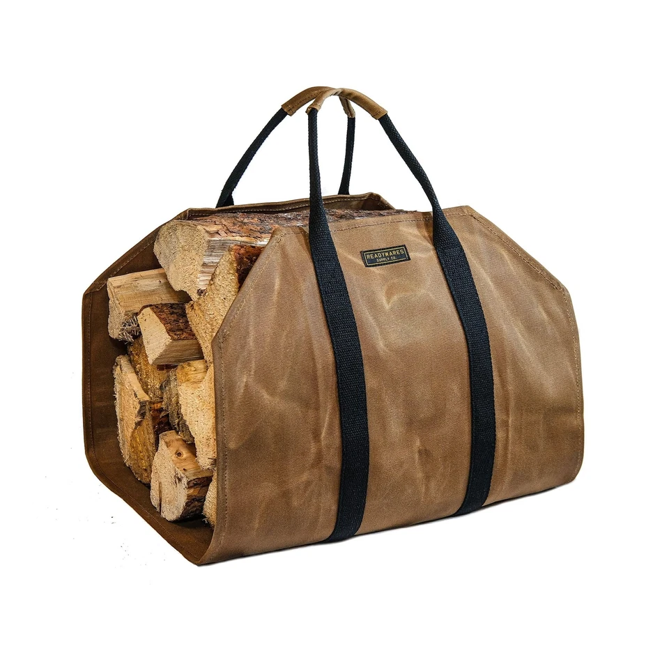 Readywares Firewood Log Carrier Tan 39" " Heavy Duty Wrap Around Straps