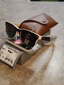 🔥 Gafas de sol RAY BAN RB2132 875 negras a beige cuadradas unisex 55 mm G-15 de vidrio - Imagen 1 de 8