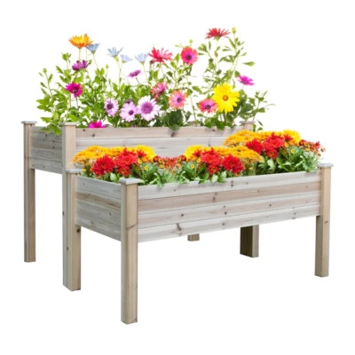 Solid Fir Wood Wood Planter 45.25" L X 45" W X 30" H Natural Wood Color - Image 1 of 4
