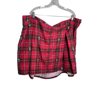 Disney Topolino Gonna Donna 4X Rosso Nero Plaid Zip - Foto 1 di 9