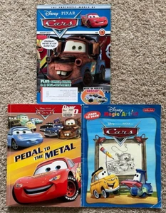 Disney Pixar CARS Great LOT OF 3 Coloring Comic Stickers Mags Books USED w/Life - Imagen 1 de 2