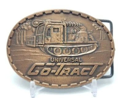 DE COLECCIÓN AÑOS 70 UNIVERSAL GO-TRACT PUBLICIDAD HEBILLA DE CINTURÓN Color Cobre Foto 1 de 4