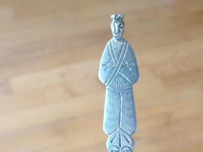 Figura Completa HOMBRE Tawian Plata Esterlina Mango Bambú Diseño Tenedor Oliva Figura Foto 1 de 3