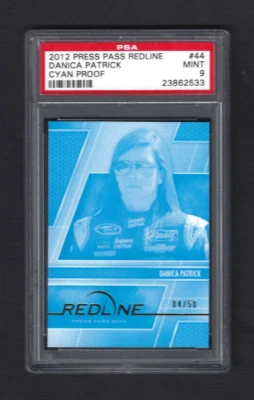 2012 Press Pass Redline #44 Danica Patrick Cyan Proof /50 Mint 9 PSA - Image 1 of 2