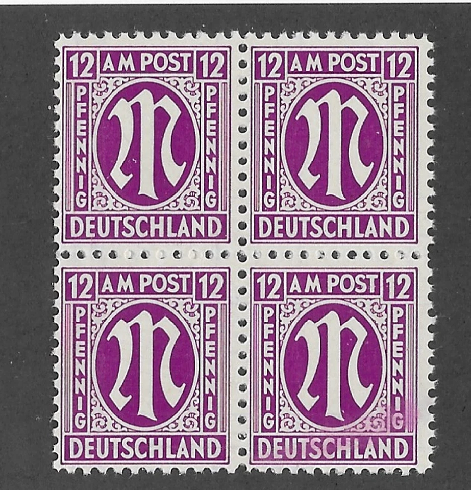 Bloco MNH Scott #3N8a PF12 Governo Militar Aliado 1945 ocupação alemã - Imagem 1 de 1