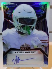 Xavier Worthy 2023 Leaf Metal Draft Blue Prismatic Autograph Rookie Auto RC #6/8