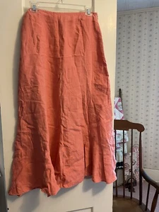 Vintage Style Women’s Peach, Flared, Maxi Skirt, size medium w/ zipper closure - Picture 1 of 5