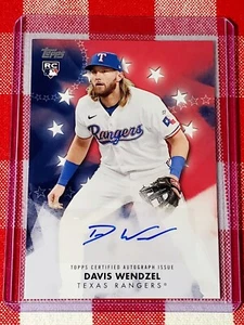 Davis Wendzel (RC) 2024 Topps Aggiornamento Baseball Stars Rookie Auto #BSAU-DW Rangers - Foto 1 di 2