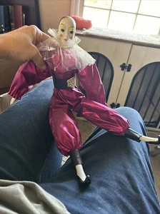 Vintage Jester Porcelain Doll Clown Mardi Gras Doll - Picture 1 of 5