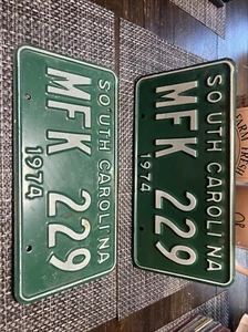 2 Vintage License Plates South Carolina SC 1974 - Picture 1 of 2