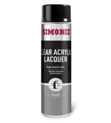 Simoniz Clear Acrylic Lacquer Spray Aerosol High Gloss 500ml - Image 1 of 4