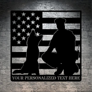 Letrero de metal personalizado con nombre de policía. Regalo personalizado de arte de pared para oficial de policía K-9 - Imagen 1 de 6