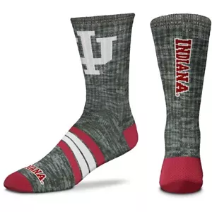 Calcetines Deuce Crew Indiana Hoosiers grises RMC rojos y blancos de cuatro rayas - Imagen 1 de 1