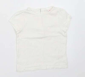 John Lewis Girls White Cotton Blend T-Shirt Size 9-12 Months - Picture 1 of 12