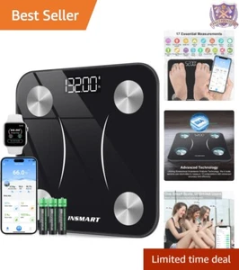 Smart Scale Glass Bluetooth 400 lbs Body Fat Analyzer App Sync Health Tracker - Picture 1 of 8