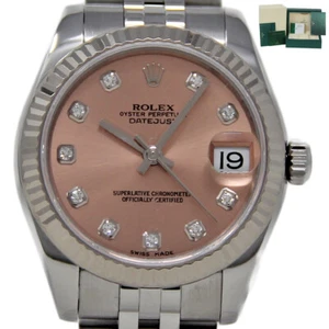 Rolex Datejust 31mm Steel White Gold PINK DIAMOND 178274 *ROLEXCARD2021* #2063-1 - Picture 1 of 6