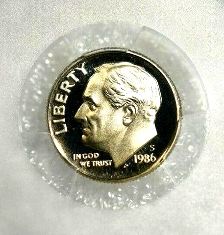 1986 S PCSG PR69DCAM  10C ROOSEVELT DIME   PR69D CAM BU Cover