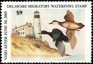 Delaware #25 2004 State Duck American Scoter/Faro de Bonnie Field - Imagen 1 de 1