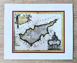 Cipro antica stampa mappa Acamantis Insula di Vincenzo Maria Coronelli 04183 - Foto 1 di 4