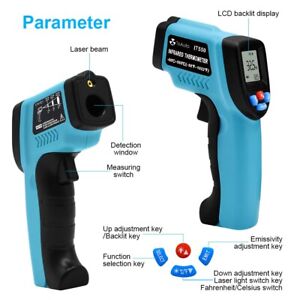 Infrared Thermometer LCD Laser Temperature Gun IR Temp Meter Non-contact Digital