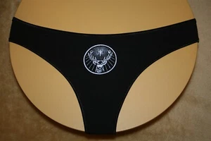 Black Thong with a Sparkly Silver Deer & Cross & "Jagermeilter" - Large - Picture 1 of 2