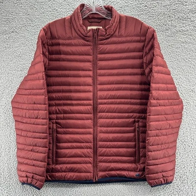 Brooks Brothers Jacket Mens Medium M Red Fleece Full Zip Down Puffer Jacket - Image 1 of 4