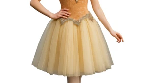 Child Sz Romantic Ballet Tutu Only Dance Costume Buttercup Yellow/Copper Sparkle - Picture 1 of 6